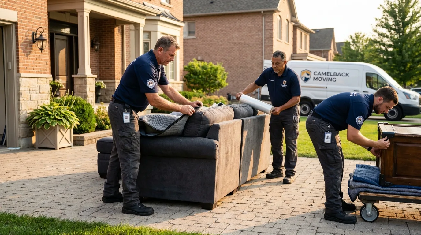 Large estate moving crew wrapping furniture in Mariposa, CA