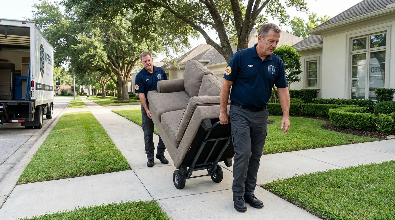 Local residential moving crew loading furniture in Mariposa, CA